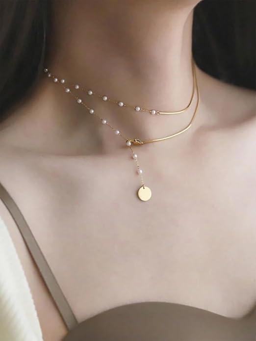 Multilayer Beaded Chain Necklace