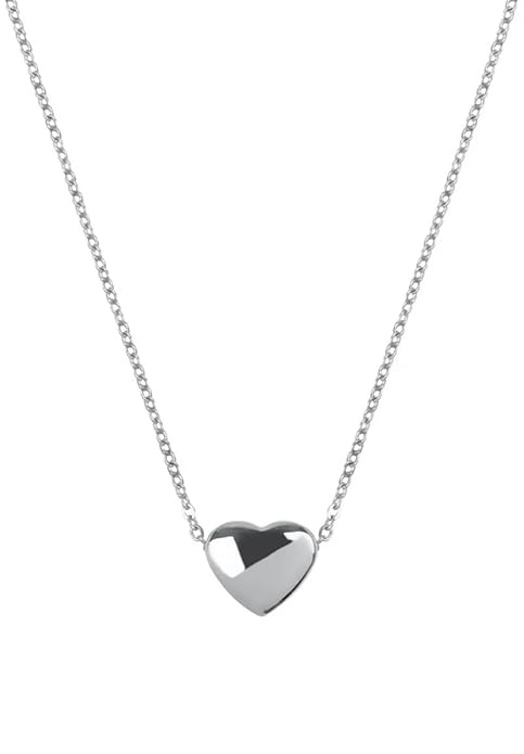 A stunning heart pendant on a silver chain, combining elegance and sentiment in a timeless piece of jewelry.