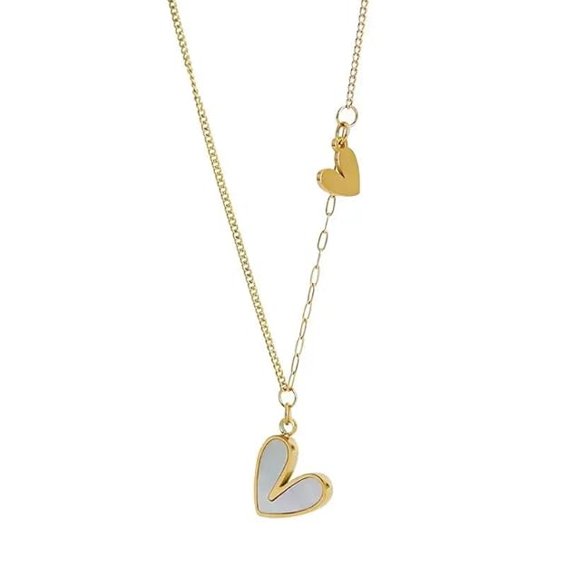 Ariana Shell Heart Pendant Necklace