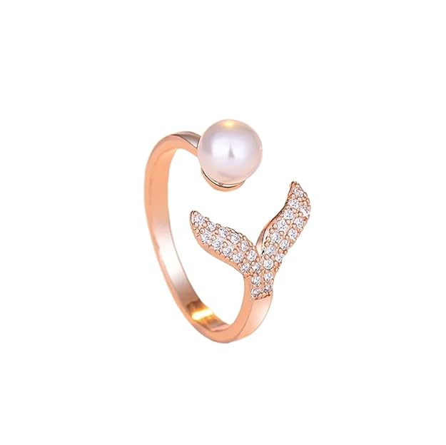 Ring with gold plating, pearl, and diamond