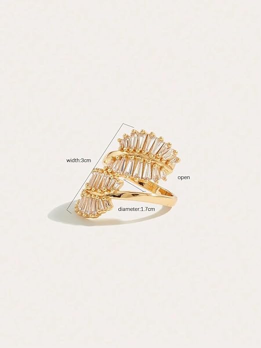 Gold plated ring with delicate leaf motif, a chic addition to any outfit.