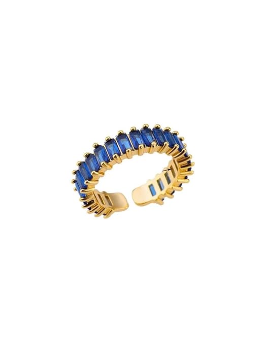 A stunning blue and gold ring with a beautiful stone in the center.