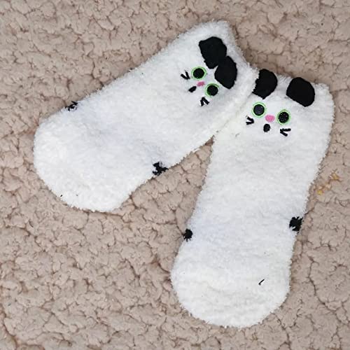 Cute white socks adorned with black eyes, perfect for a quirky and cheerful look.