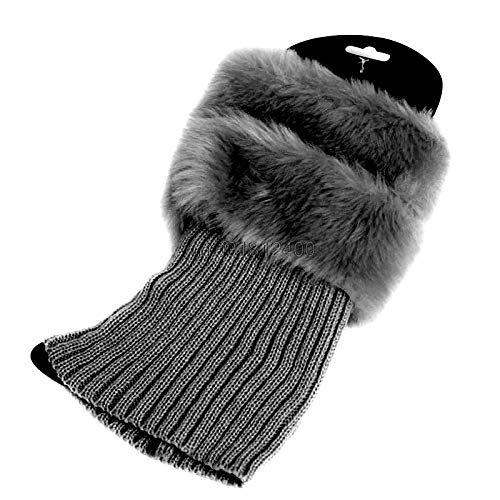 A black and white image showcasing a pair of socks featuring a soft, furry cuff for added comfort and style.
