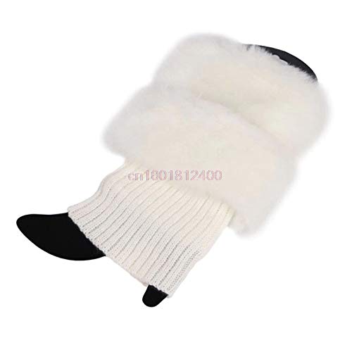 A pair of white boot socks displayed alongside stylish black boots on a neutral background.