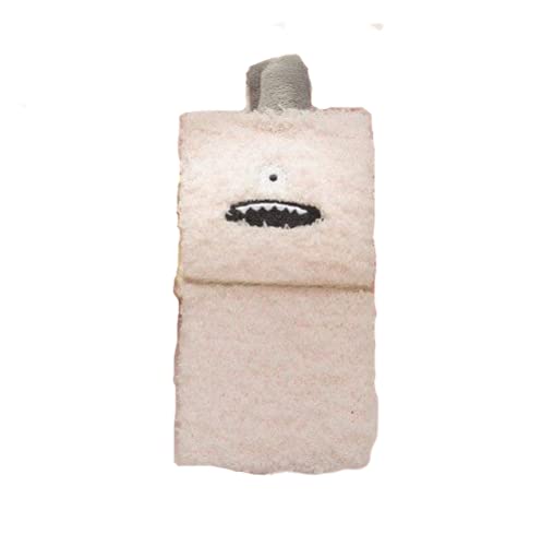 A pink towel featuring a whimsical face design, adding a playful touch to any bathroom decor.