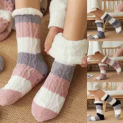 Cozy women's fleece-lined socks featuring a soft, fuzzy interior for warmth and comfort during colder days.