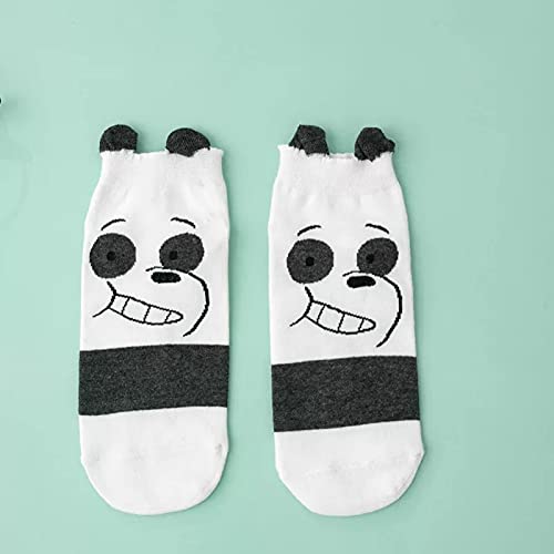 Two cute pairs of socks featuring adorable panda faces, perfect for adding some fun to your outfit.