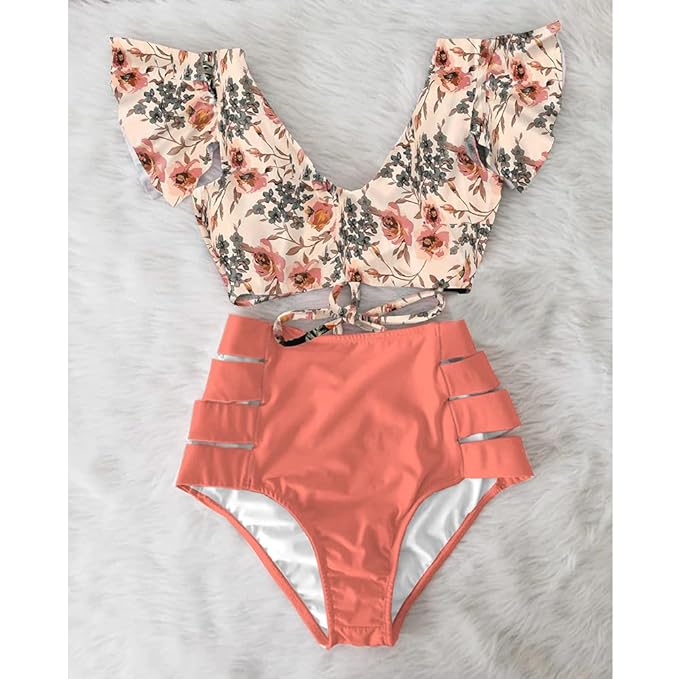 Two Piece Tropical Swimsuit