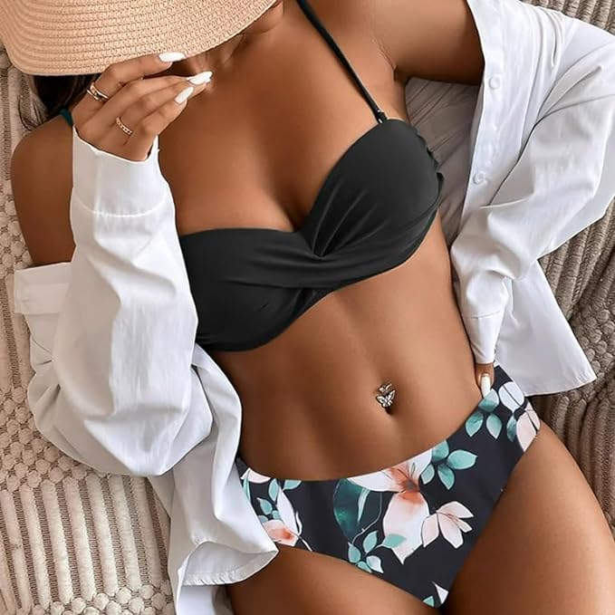 Two Piece Tropical Swimsuit