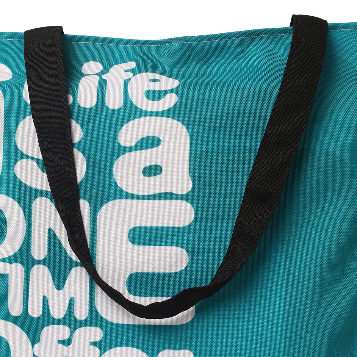  A chic tote bag showcasing the message "Life is a one-time offer, use it well," perfect for daily use and inspiration.