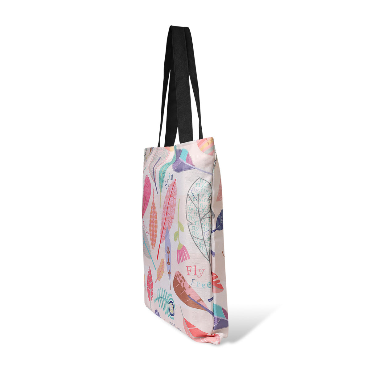 Fashionable tote bag with a colorful leaf design, a trendy addition to your accessory collection.