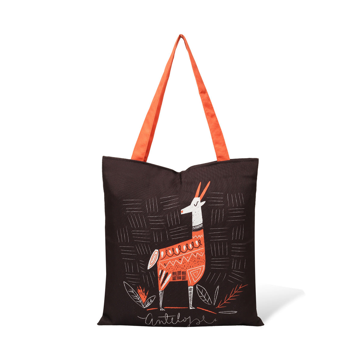 A stylish tote bag featuring a whimsical llama design, perfect for carrying everyday essentials with flair.