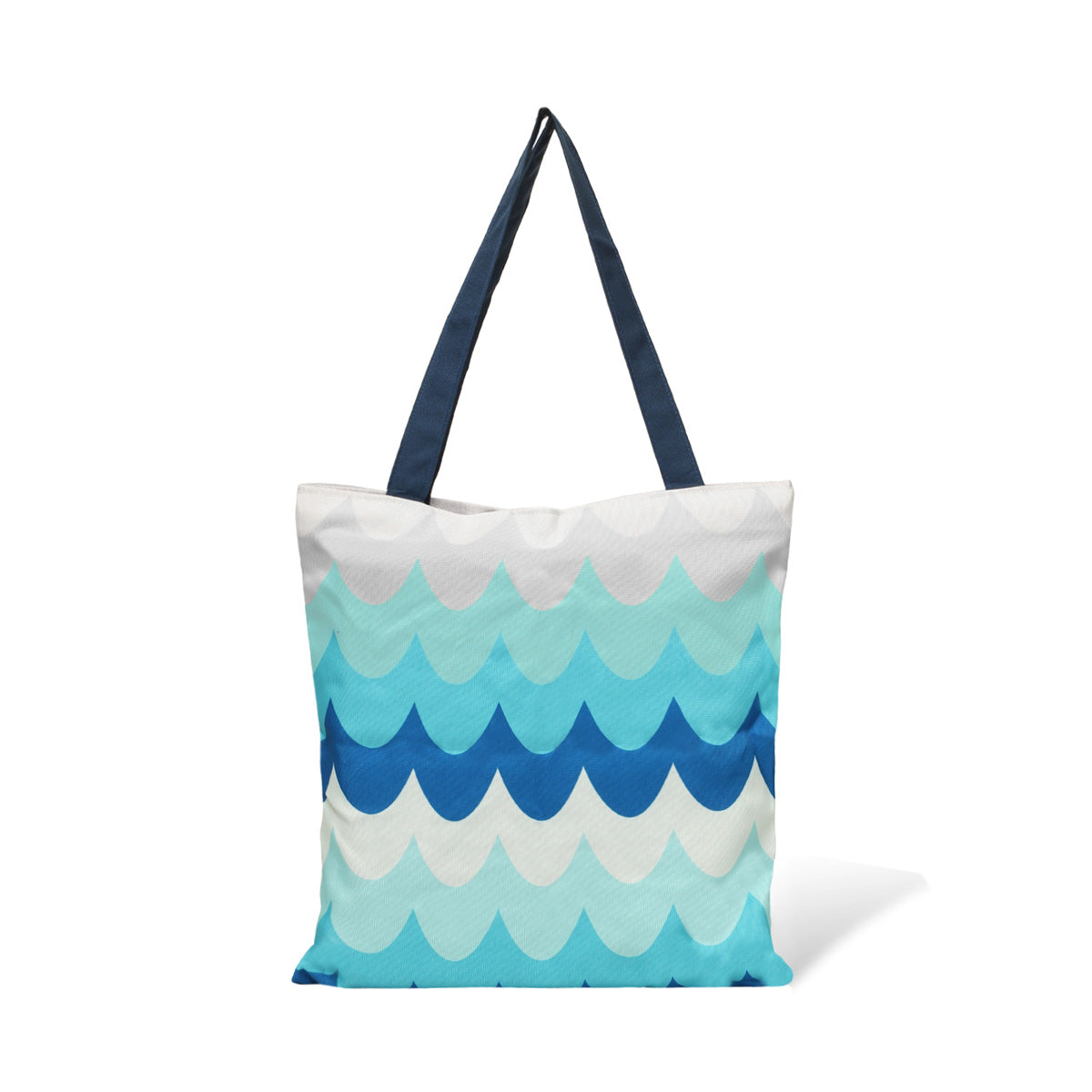 Trendy tote bag with sunglasses and sunscreen.