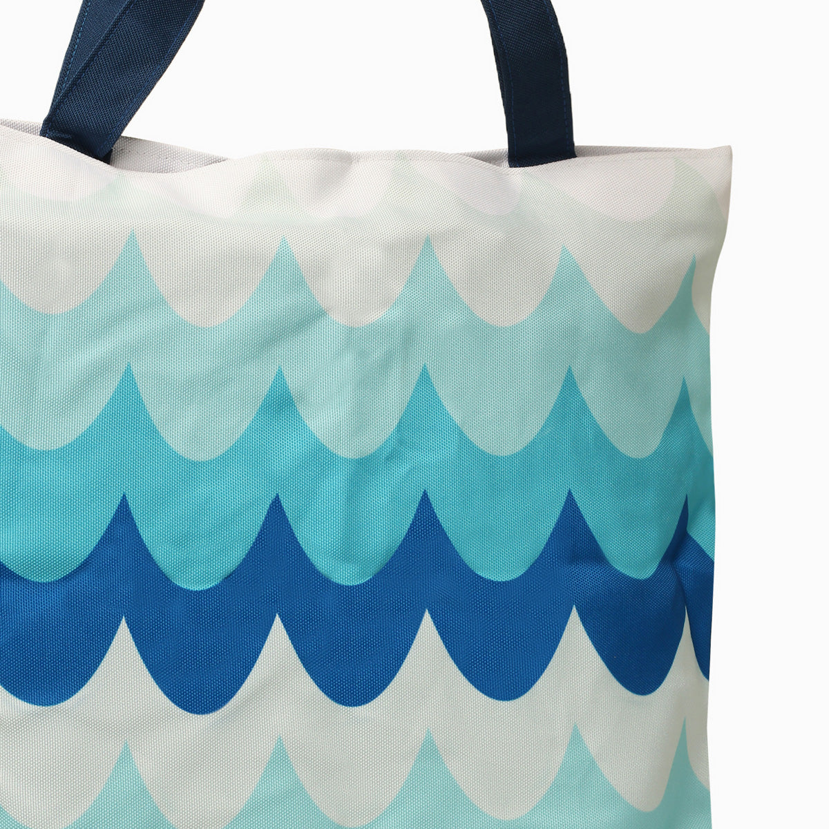  Blue and white tote bag featuring waves.