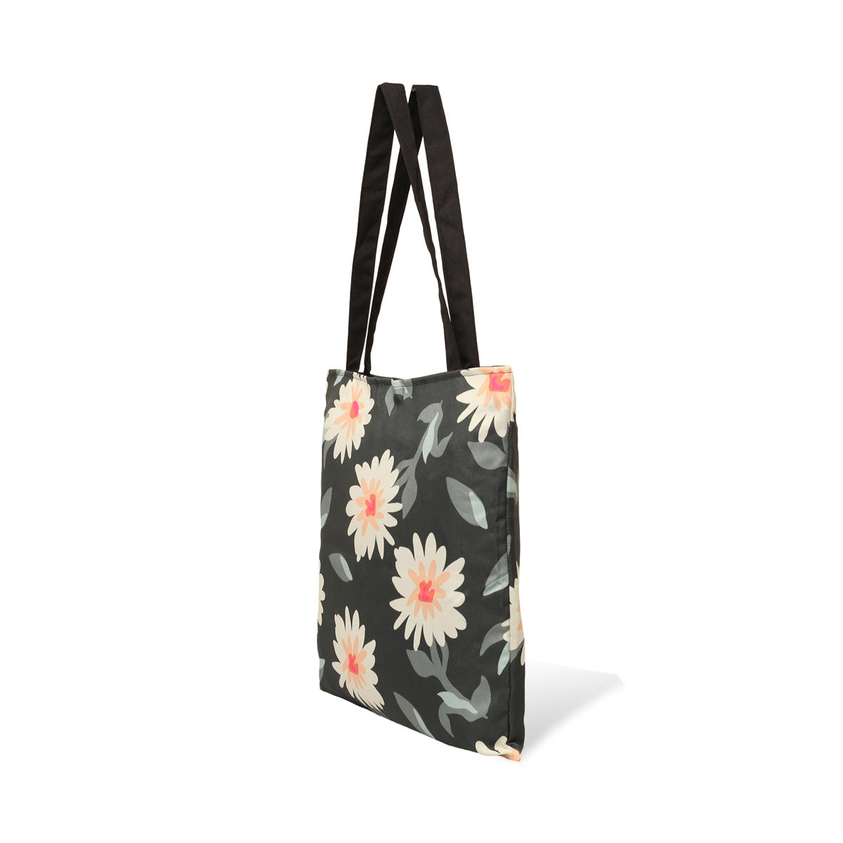 Trendy tote bag decorated with a charming flower pattern, a versatile piece for everyday use.