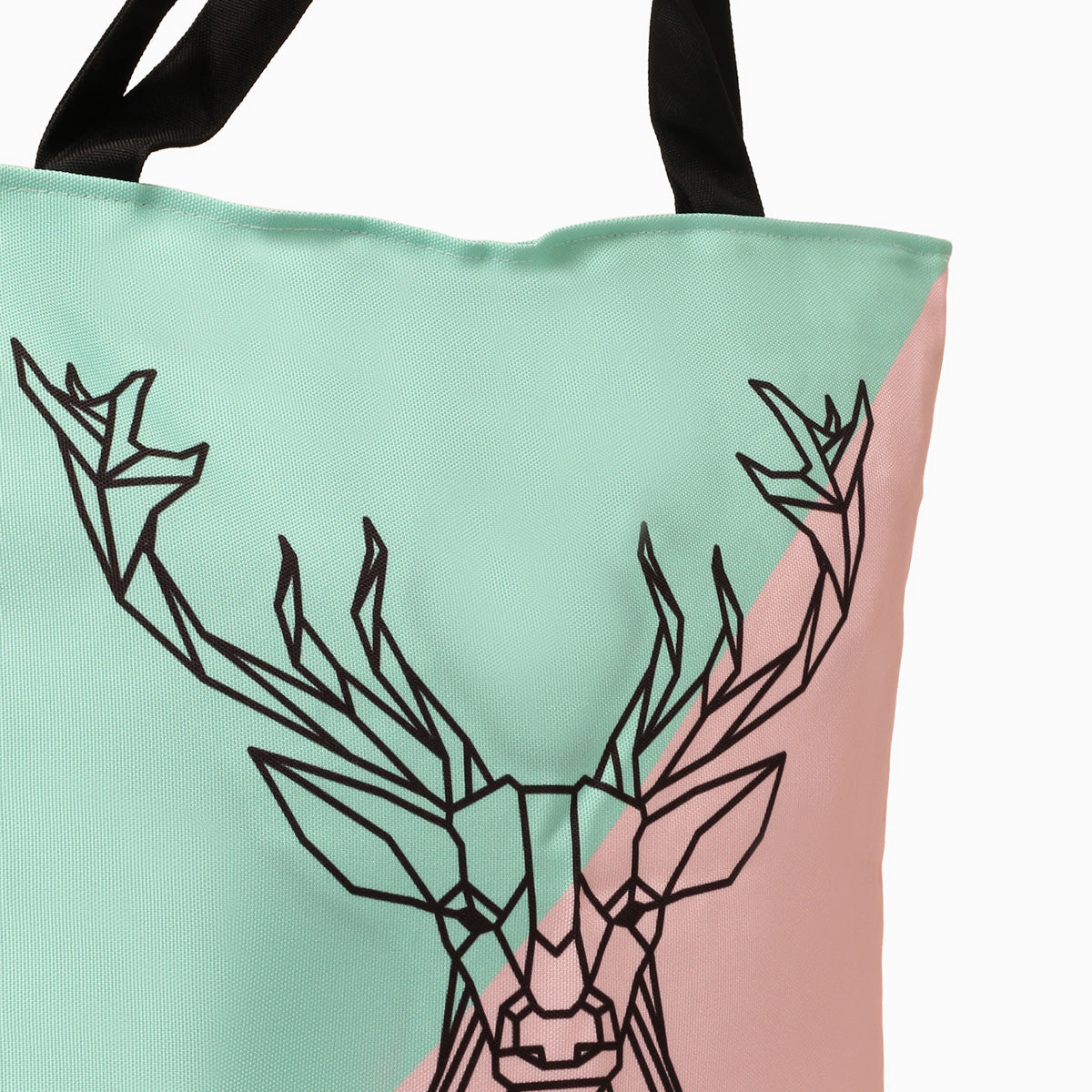 Stylish tote bag adorned with a deer head graphic, ideal for those who appreciate nature.