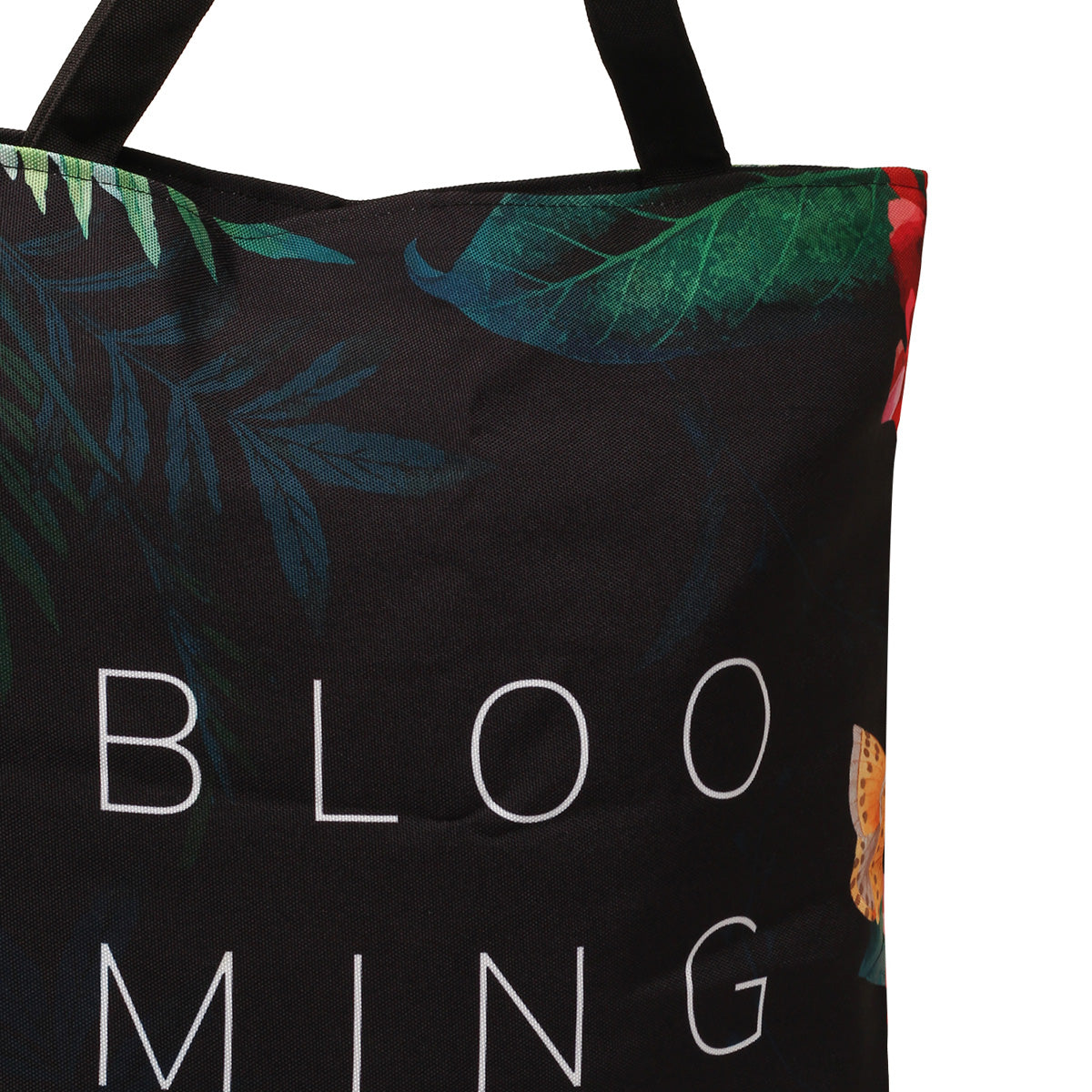  A colorful tote bag featuring blooming flowers, ideal for adding a touch of spring to everyday outings and errands.